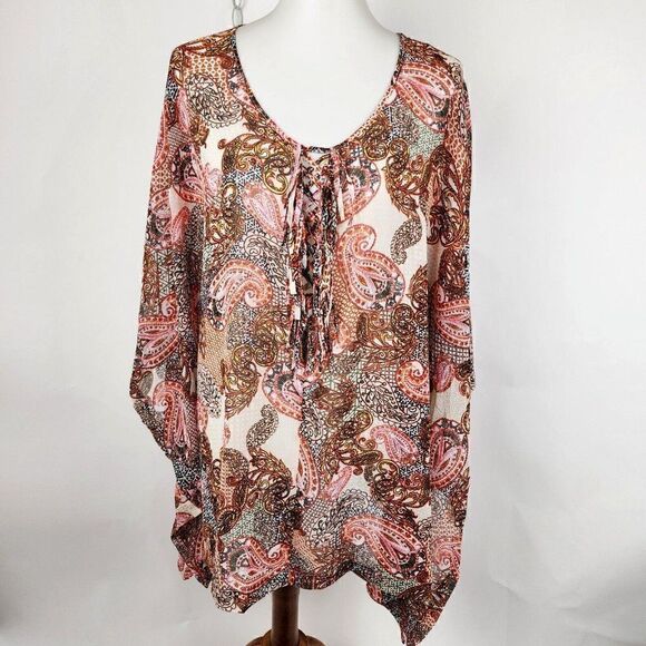 NWT Lane Bryant Kimono Style Top Paisley Womens Plus Size 18/20 - Picture 1 of 7